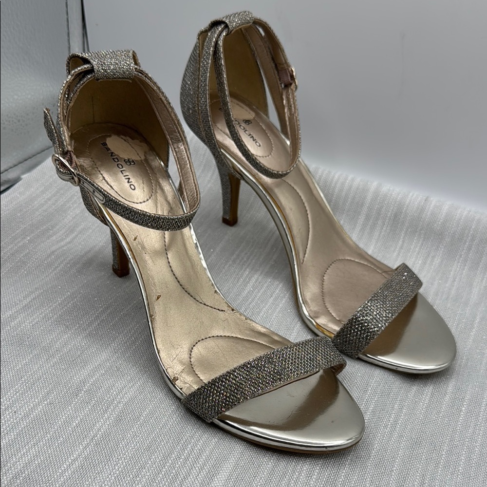 Franco Sarto Metallic Strappy Heels size 10